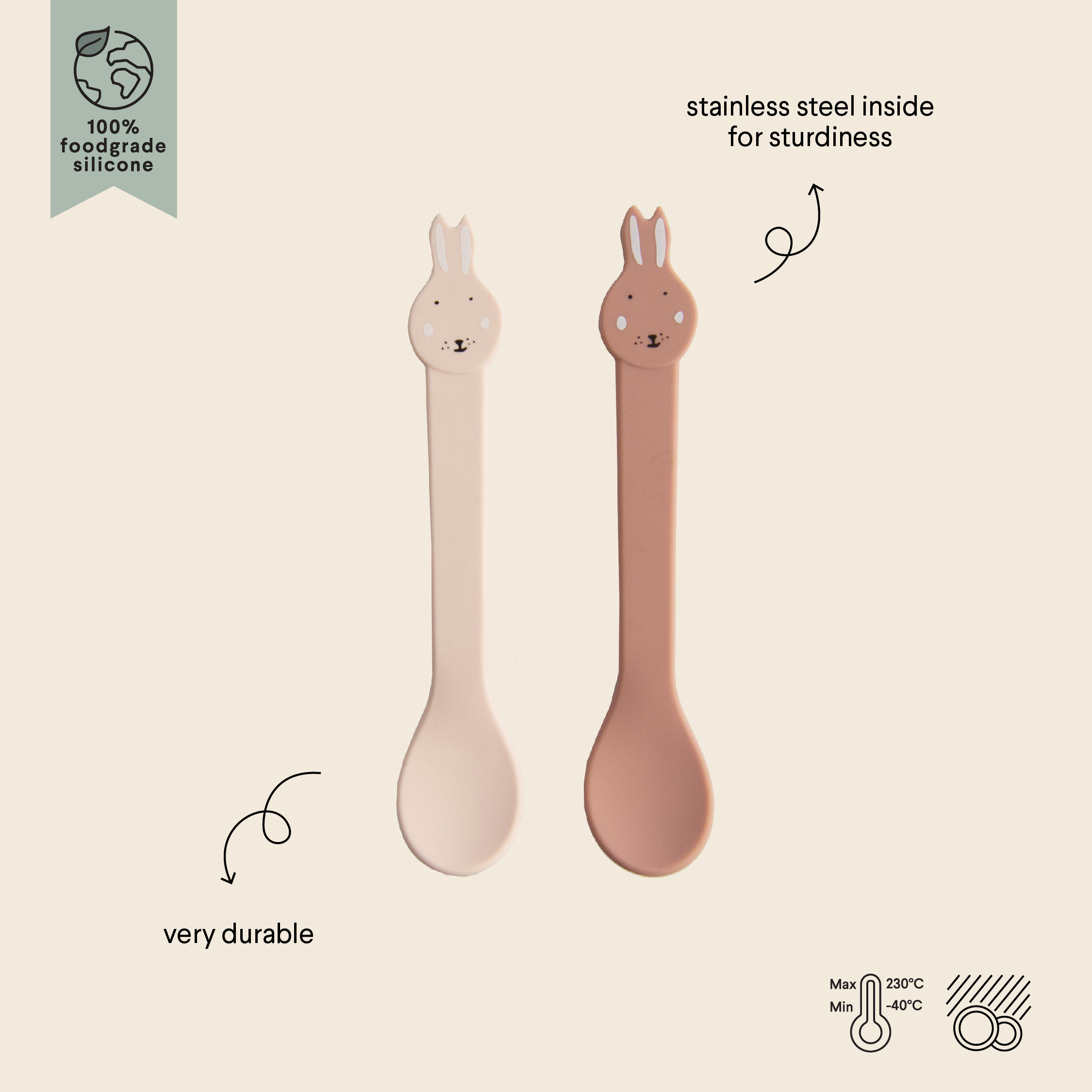 Cuillère silicone 2-pack - Mrs. Rabbit